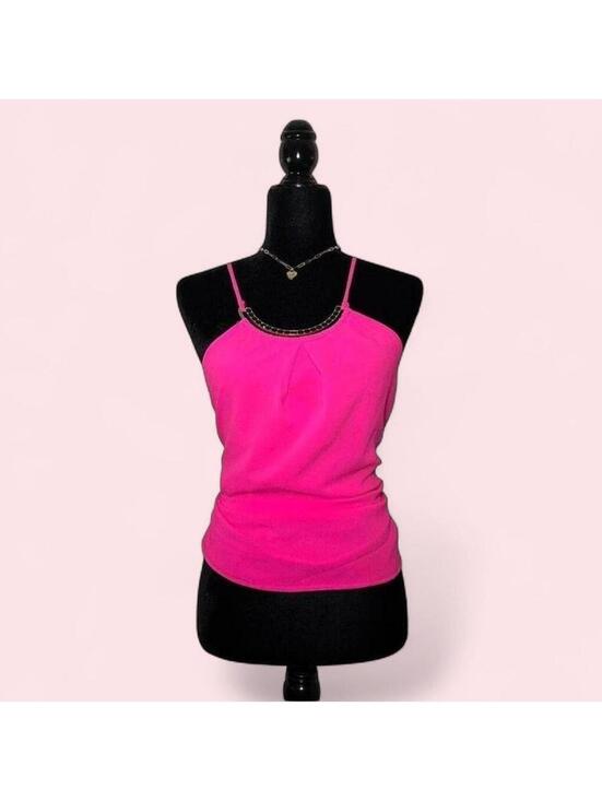 Tops - Bright Pink Y2K 2000s Kimcine Tank Top Size Small Barbiecore Coquette